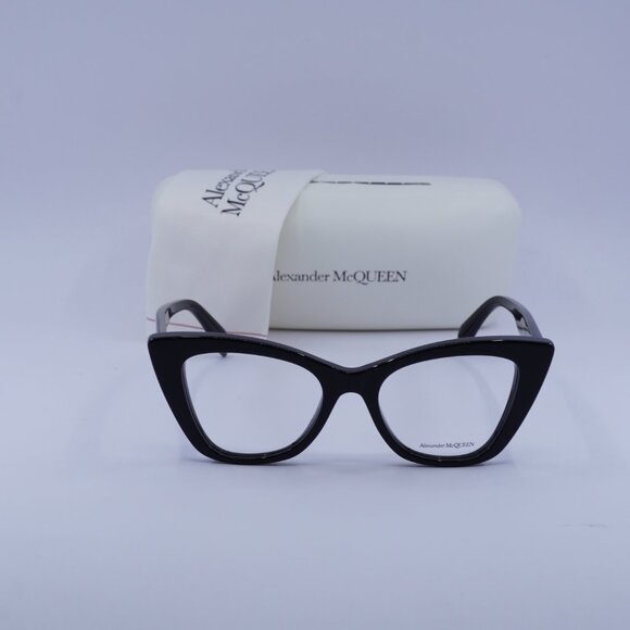 Alexander McQueen AM0305O 001 Cat Eye Eyeglasses 50mm - Black - Picture 4 of 11